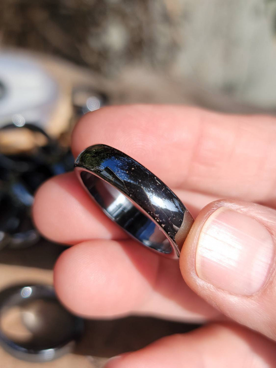 Hematite Band Rings, Hematite Bands, Simple Black Hematite Band. Grounding and Protection Energies in a Ring - SOUTHBAYSALTS 