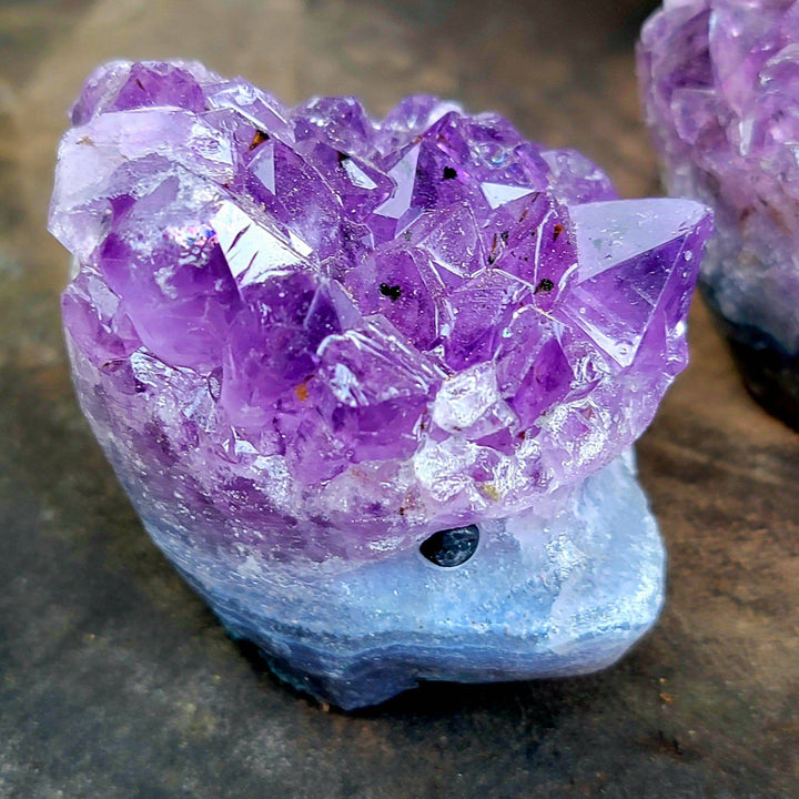 Raw Amethyst Hedgehogs Carving - SOUTHBAYSALTS 