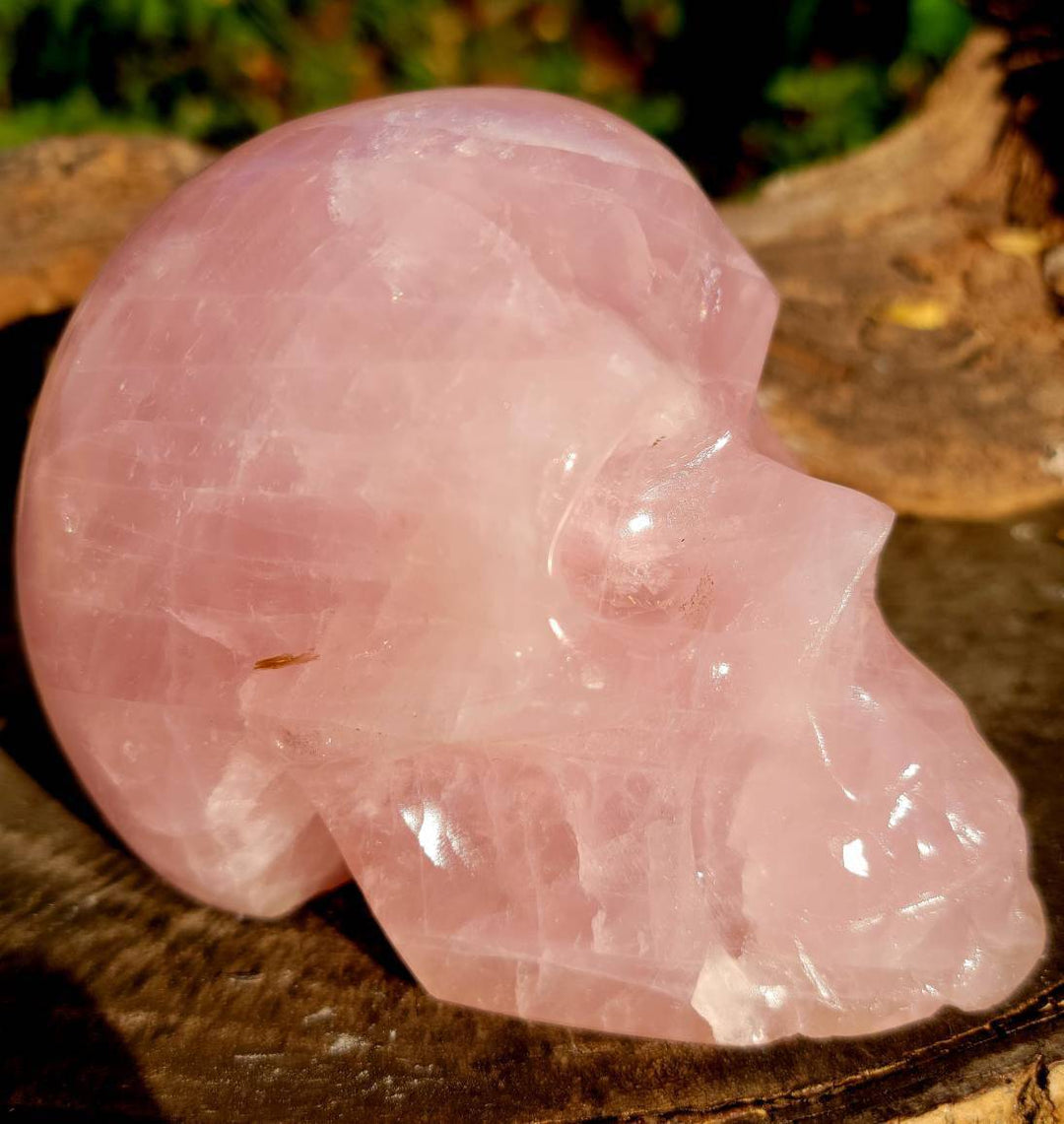 Rose Quartz Skull, Elegance with a Touch of Mystical Charm - SOUTHBAYSALTS 