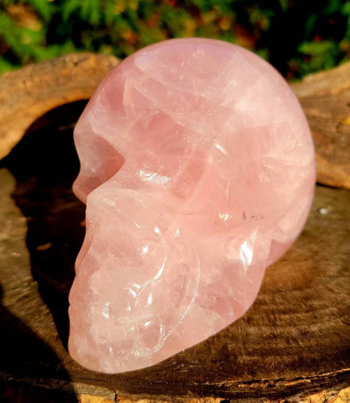 Rose Quartz Skull, Elegance with a Touch of Mystical Charm - SOUTHBAYSALTS 