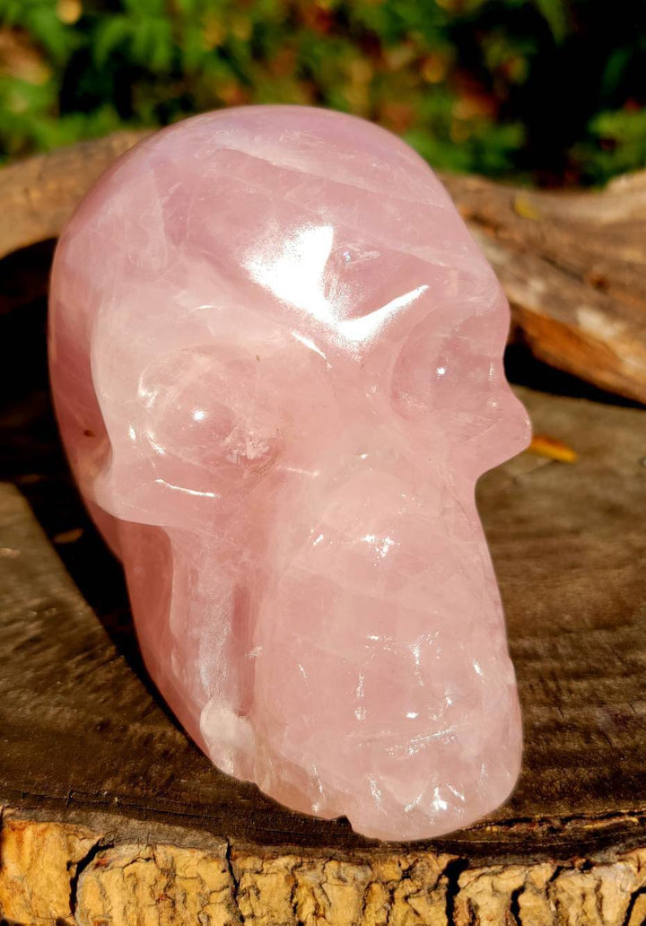 Rose Quartz Skull, Elegance with a Touch of Mystical Charm - SOUTHBAYSALTS 