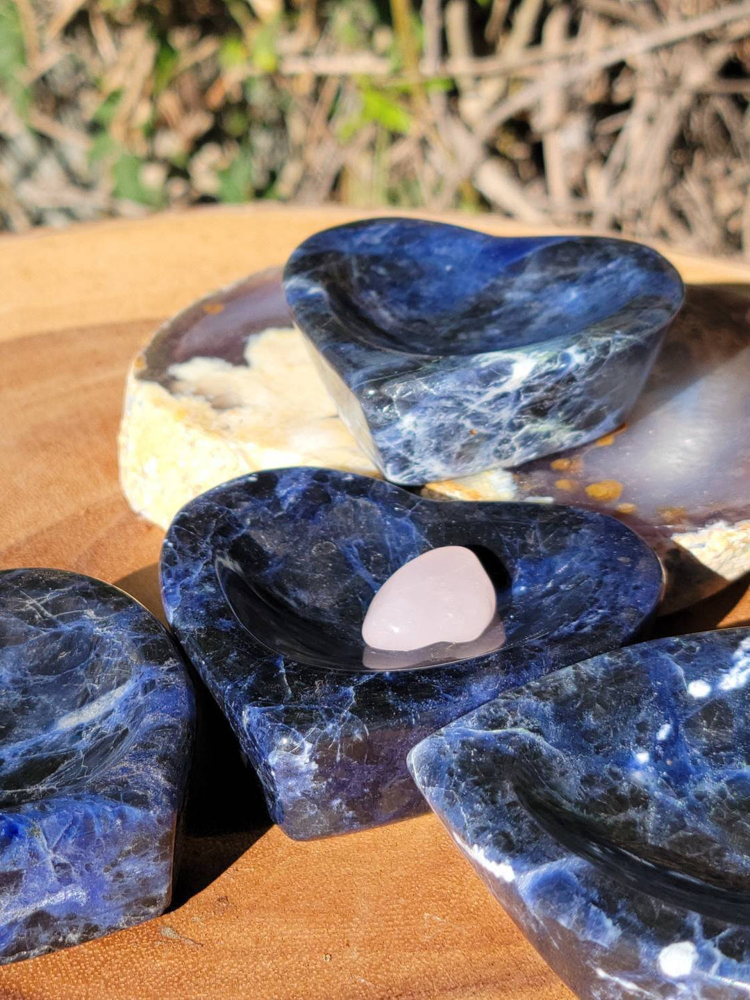 Sodalite Heart Trays, Crystal Trays, Adorable Sodalite Trays, Crystal Heart Tray, Stone of Truth - SOUTHBAYSALTS 