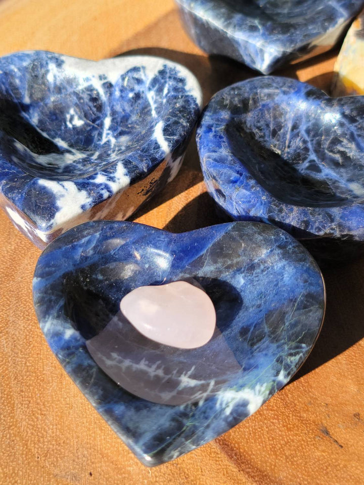 Sodalite Heart Trays, Crystal Trays, Adorable Sodalite Trays, Crystal Heart Tray, Stone of Truth - SOUTHBAYSALTS 