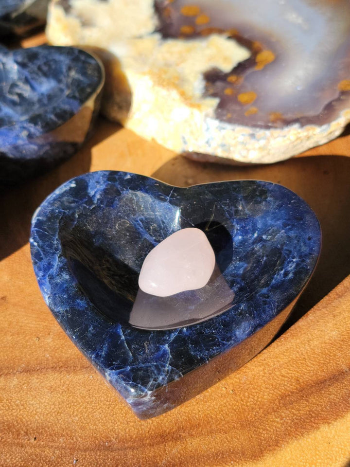 Sodalite Heart Trays, Crystal Trays, Adorable Sodalite Trays, Crystal Heart Tray, Stone of Truth - SOUTHBAYSALTS 