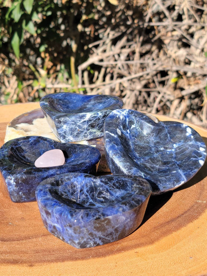 Sodalite Heart Trays, Crystal Trays, Adorable Sodalite Trays, Crystal Heart Tray, Stone of Truth - SOUTHBAYSALTS 