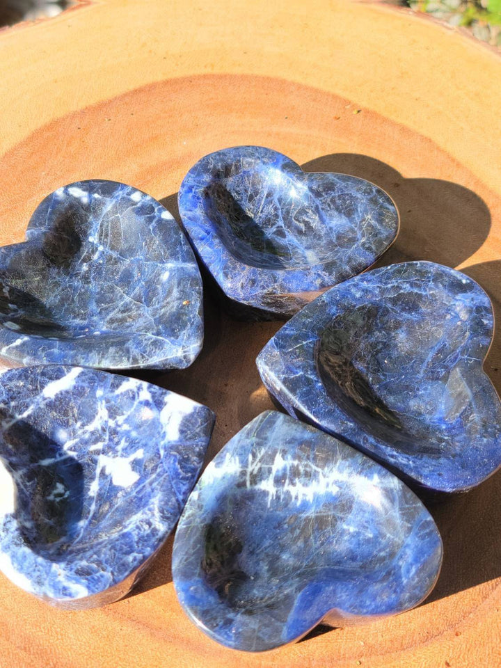 Sodalite Heart Trays, Crystal Trays, Adorable Sodalite Trays, Crystal Heart Tray, Stone of Truth - SOUTHBAYSALTS 