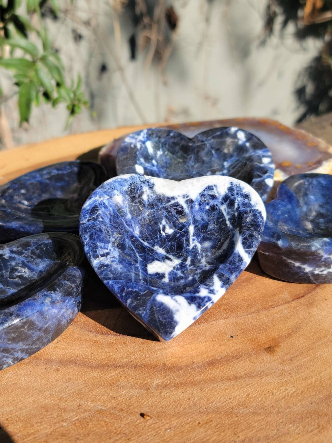 Sodalite Heart Trays, Crystal Trays, Adorable Sodalite Trays, Crystal Heart Tray, Stone of Truth - SOUTHBAYSALTS 