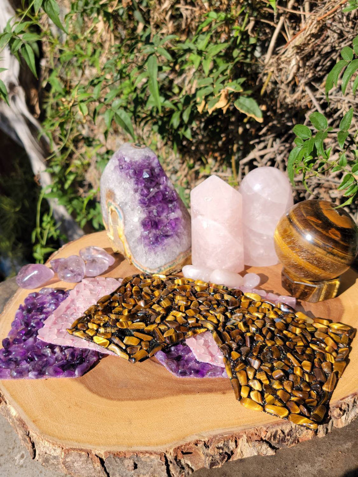 Meditation Crystal Eye Masks, Amethyst Eye Mask, Tigers Eye Eye Mask, Rose Quartz Eye Mask, Meditation Tools - SOUTHBAYSALTS 