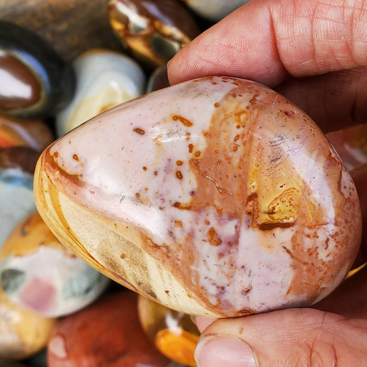 Polished Desert Jasper aka Polychrome Jasper Stones, Picture perfect Jasper for Tranquility and Protection - SOUTHBAYSALTS 