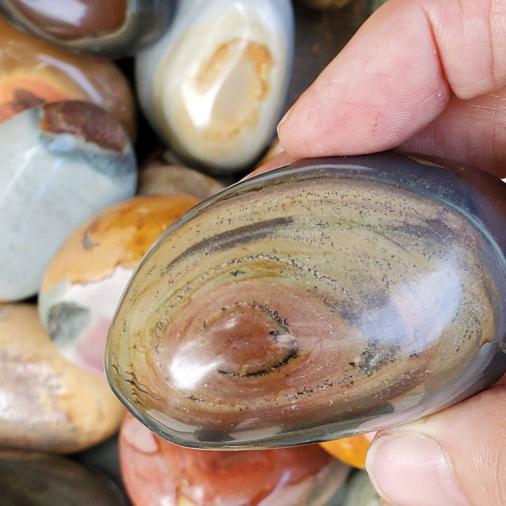 Polished Desert Jasper aka Polychrome Jasper Stones, Picture perfect Jasper for Tranquility and Protection - SOUTHBAYSALTS 