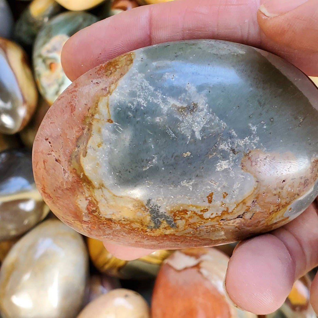 Polished Desert Jasper aka Polychrome Jasper Stones, Picture perfect Jasper for Tranquility and Protection - SOUTHBAYSALTS 