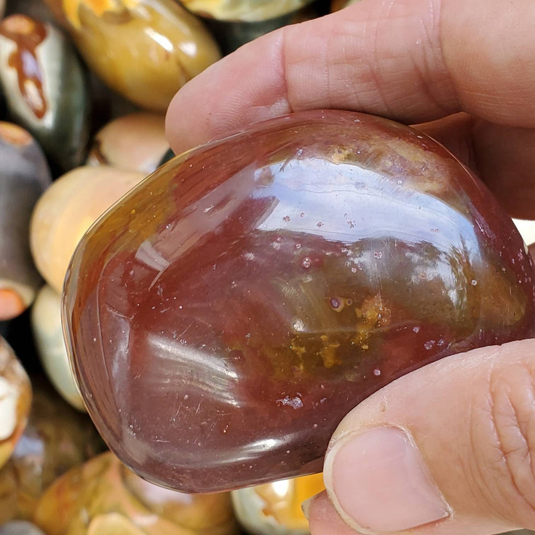 Polished Desert Jasper aka Polychrome Jasper Stones, Picture perfect Jasper for Tranquility and Protection - SOUTHBAYSALTS 