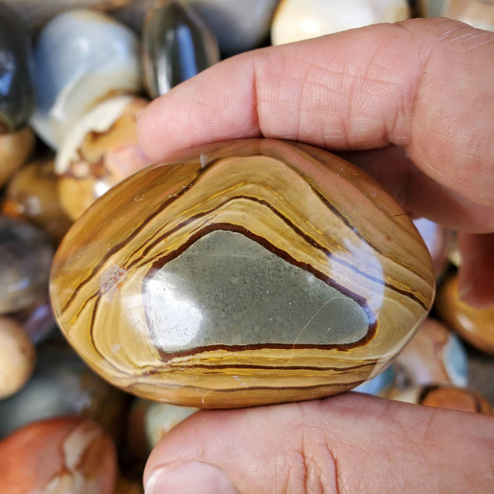 Polished Desert Jasper aka Polychrome Jasper Stones, Picture perfect Jasper for Tranquility and Protection - SOUTHBAYSALTS 