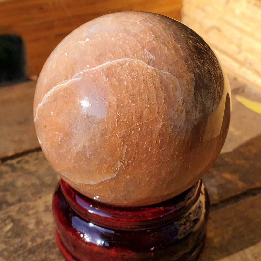 Peach Moonstone Sphere, Peach Moonstone Sphere: Nature’s Chill Pill for Your Emotions - SOUTHBAYSALTS 