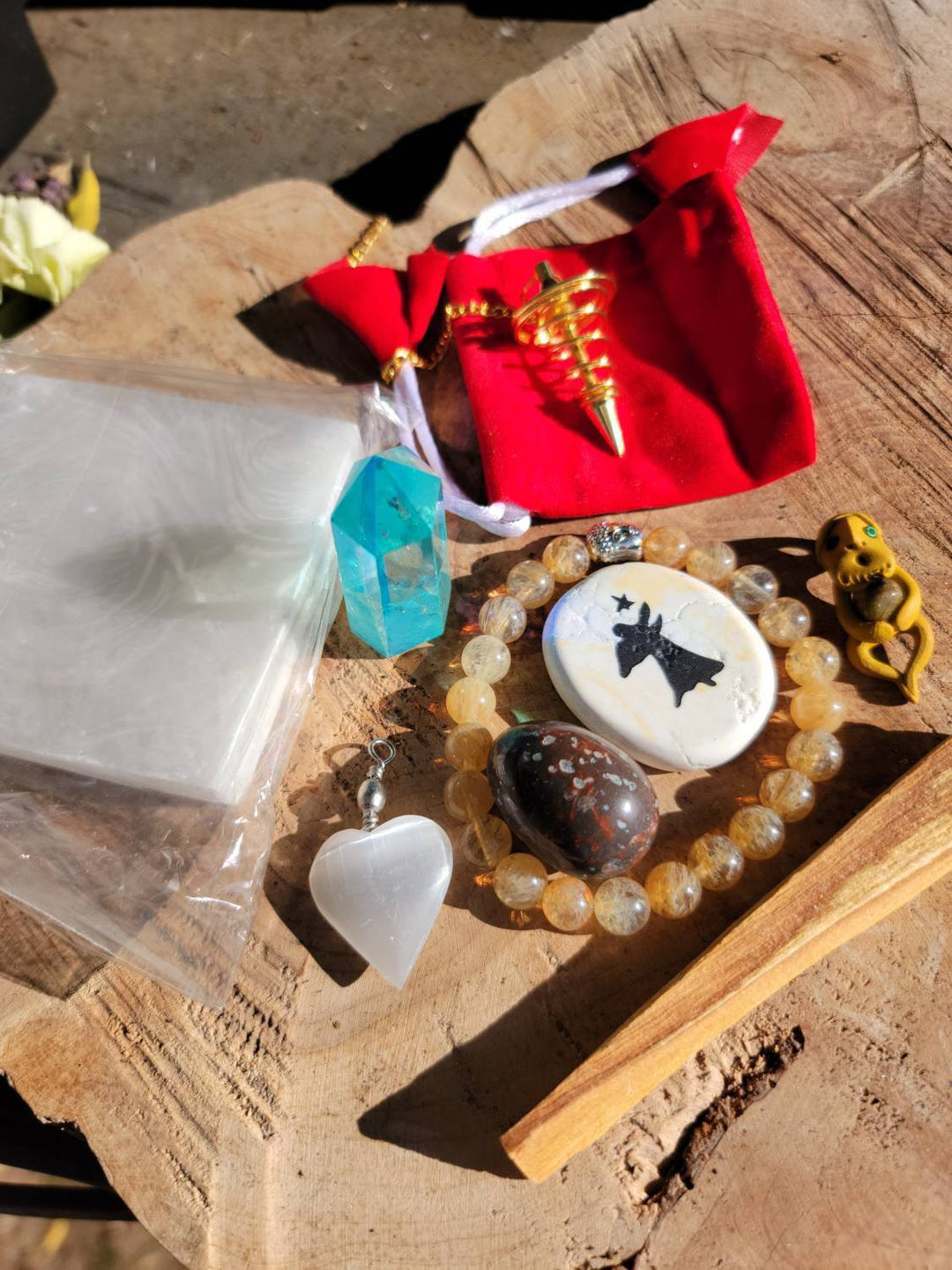 Dream Catcher Wooden Treasure Box full of Crystal Surprises, Wooden Dream Catcher Box with a Crystal Bounty - SOUTHBAYSALTS 