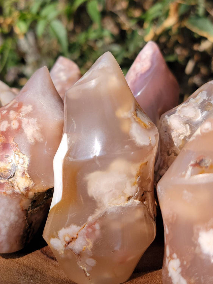 Flower Agate Flame, Entrepreneurs Stone Flame Carving, Flower Agate Flames for Creative Energy - SOUTHBAYSALTS 