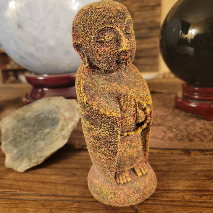 Jizo Lava Rock Statue, Peace on a Pedestal: Chakra Jizo, Your Stone Guardian - SOUTHBAYSALTS 