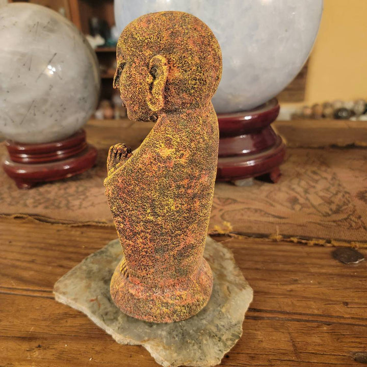 Jizo Lava Rock Statue, Peace on a Pedestal: Chakra Jizo, Your Stone Guardian - SOUTHBAYSALTS 