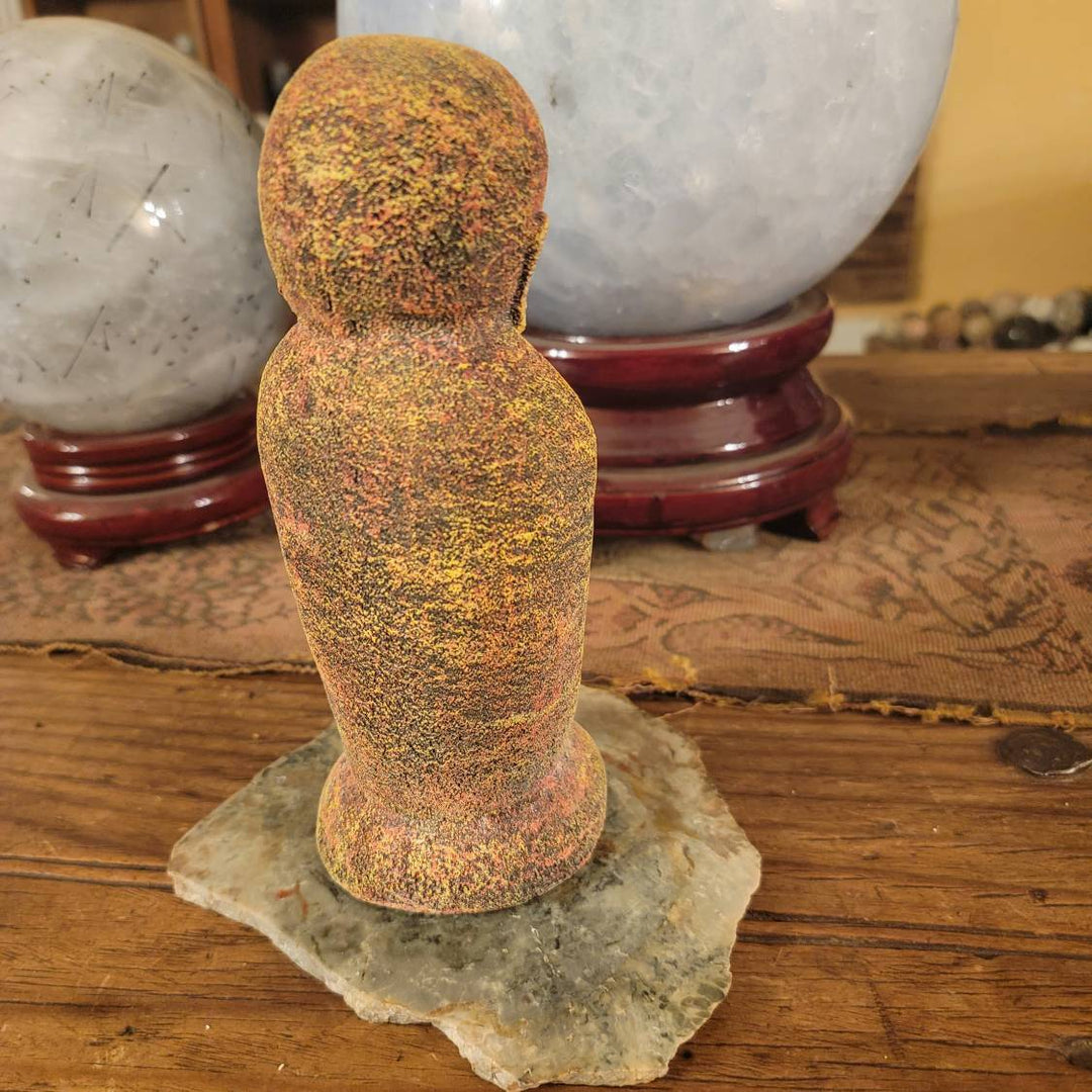 Jizo Lava Rock Statue, Peace on a Pedestal: Chakra Jizo, Your Stone Guardian - SOUTHBAYSALTS 