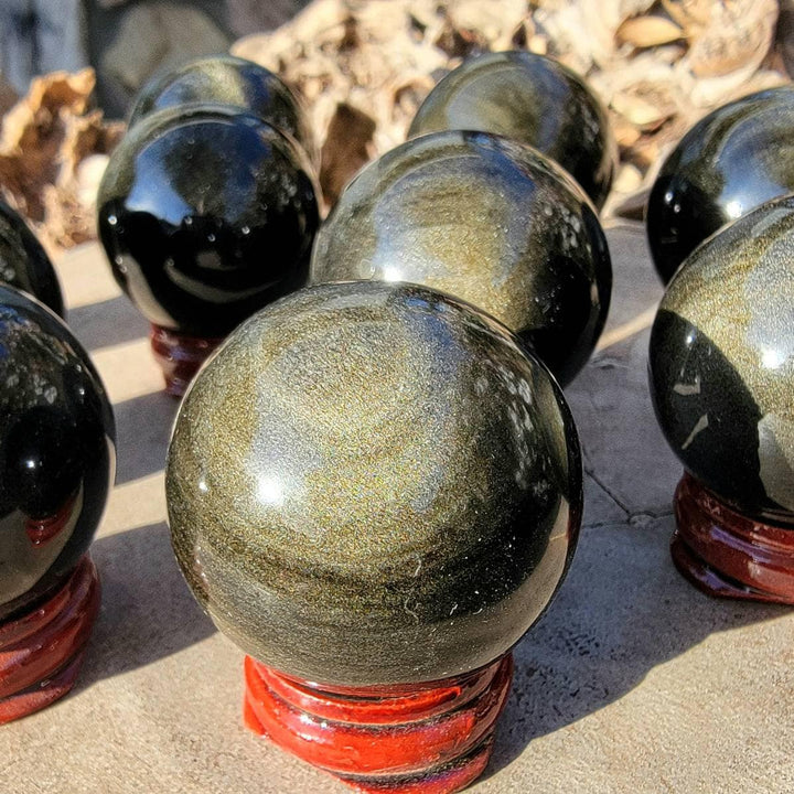 Golden Sheen Obsidian Sphere, Your Personal Negativity Bouncer - SOUTHBAYSALTS 