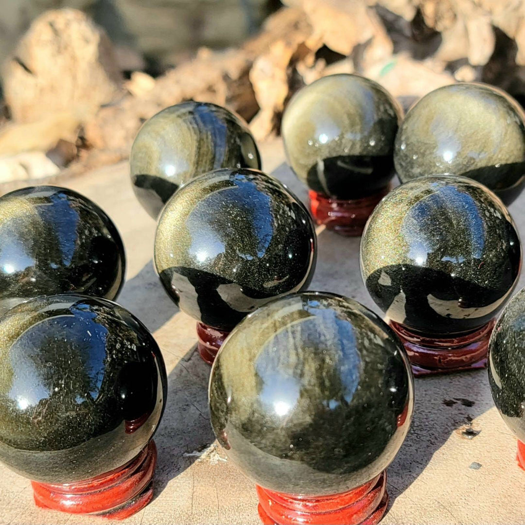 Golden Sheen Obsidian Sphere, Your Personal Negativity Bouncer - SOUTHBAYSALTS 