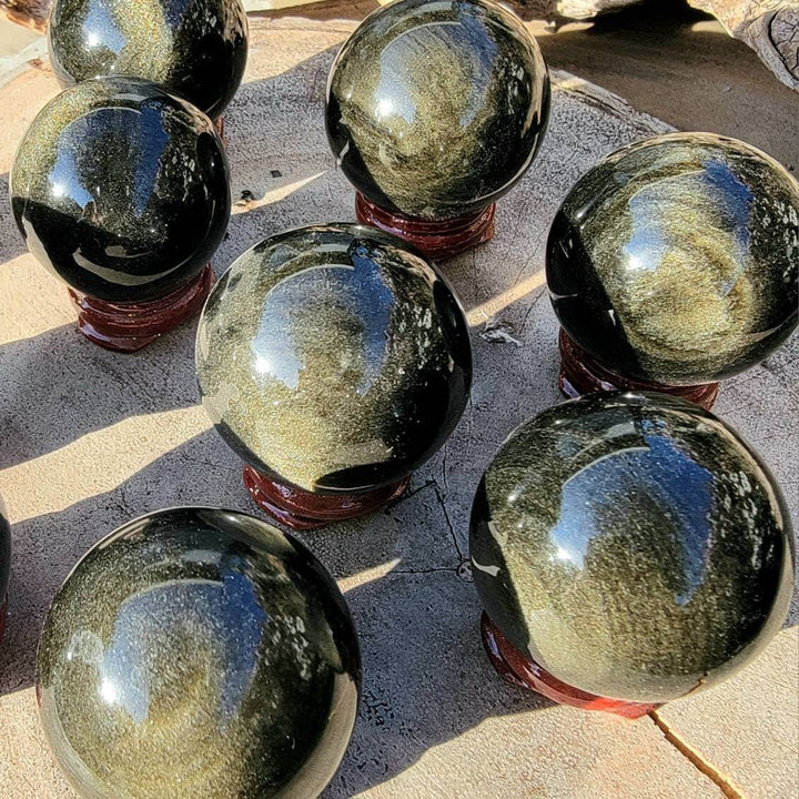 Golden Sheen Obsidian Sphere, Your Personal Negativity Bouncer - SOUTHBAYSALTS 