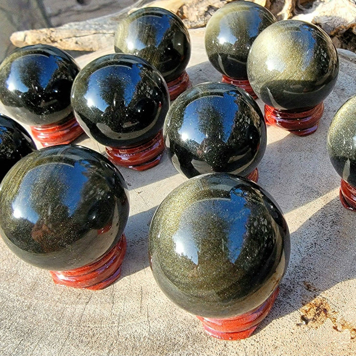 Golden Sheen Obsidian Sphere, Your Personal Negativity Bouncer - SOUTHBAYSALTS 