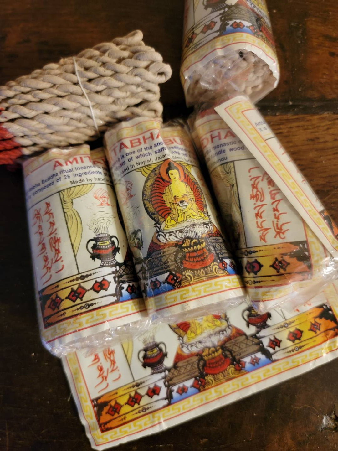 Incense Ropes, Amitabha Buddah Rope Incense, Hand rolled Rope Incense made in Nepal - SOUTHBAYSALTS 