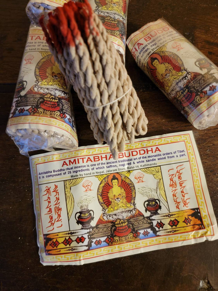 Incense Ropes, Amitabha Buddah Rope Incense, Hand rolled Rope Incense made in Nepal - SOUTHBAYSALTS 