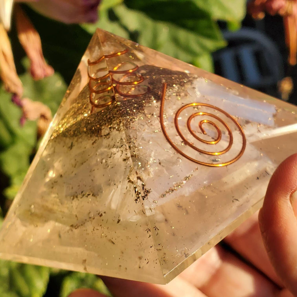 Large Orgonite Pyramid, Orgone Pyramid, Selenite Orgone Pyramids - SOUTHBAYSALTS 