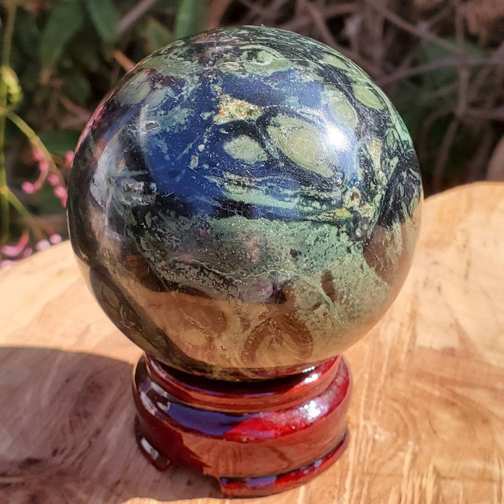 Polished Kambaba Jasper Sphere, The Life Coach Stone, Kambaba Jasper Orb - SOUTHBAYSALTS 