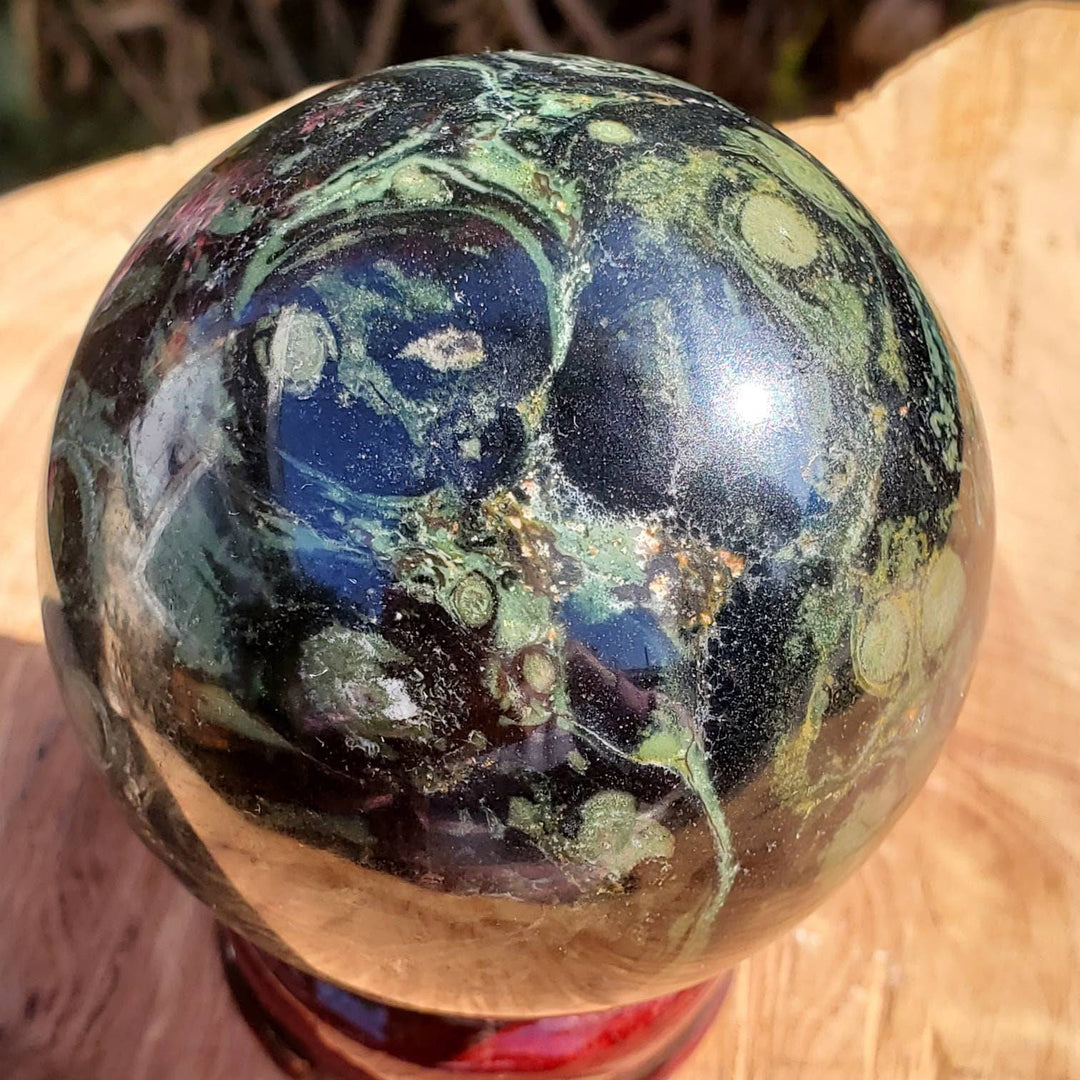 Polished Kambaba Jasper Sphere, The Life Coach Stone, Kambaba Jasper Orb - SOUTHBAYSALTS 