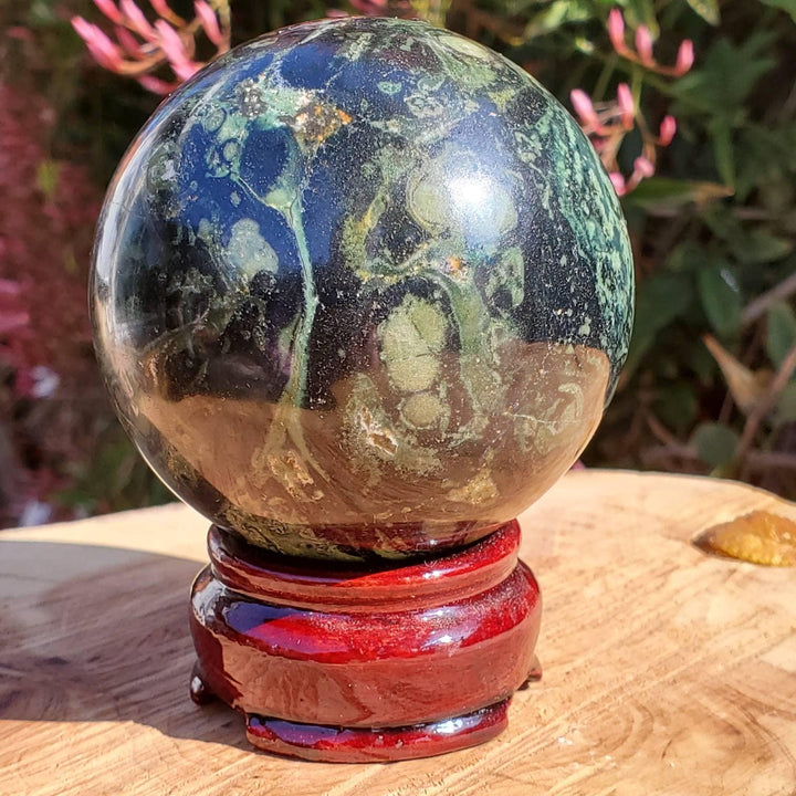 Polished Kambaba Jasper Sphere, The Life Coach Stone, Kambaba Jasper Orb - SOUTHBAYSALTS 