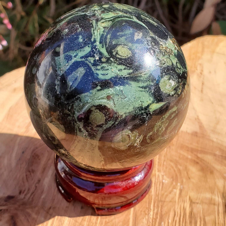 Polished Kambaba Jasper Sphere, The Life Coach Stone, Kambaba Jasper Orb - SOUTHBAYSALTS 