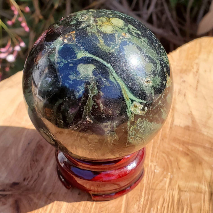 Polished Kambaba Jasper Sphere, The Life Coach Stone, Kambaba Jasper Orb - SOUTHBAYSALTS 