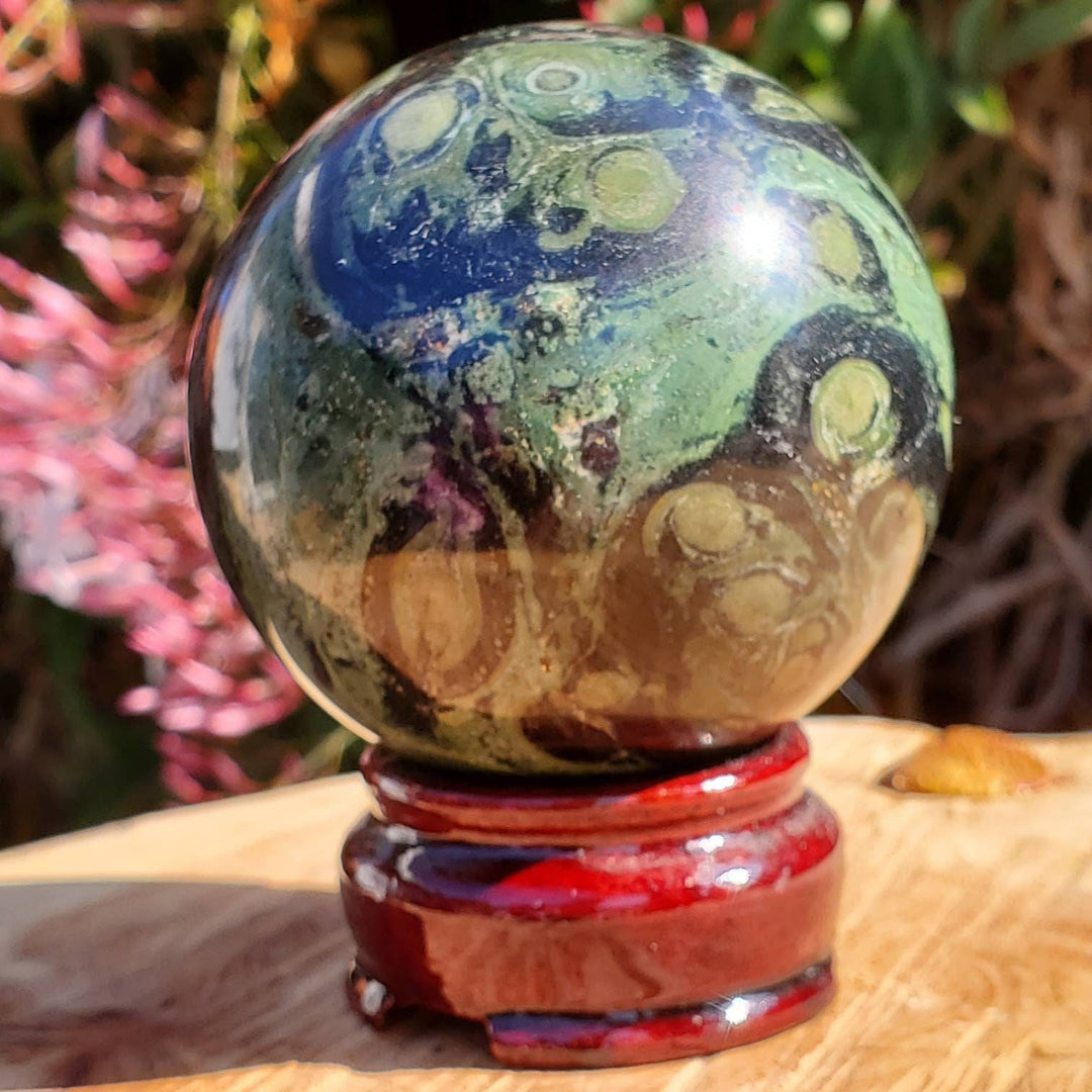 Polished Kambaba Jasper Sphere, The Life Coach Stone, Kambaba Jasper Orb - SOUTHBAYSALTS 