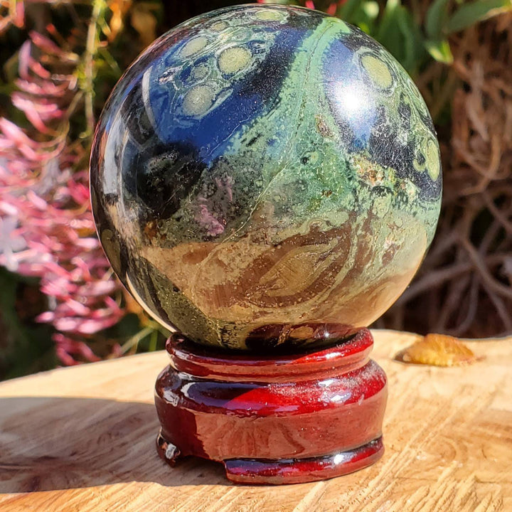 Polished Kambaba Jasper Sphere, The Life Coach Stone, Kambaba Jasper Orb - SOUTHBAYSALTS 