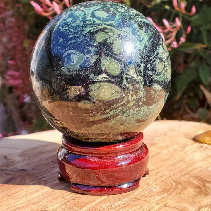 Polished Kambaba Jasper Sphere, The Life Coach Stone, Kambaba Jasper Orb - SOUTHBAYSALTS 