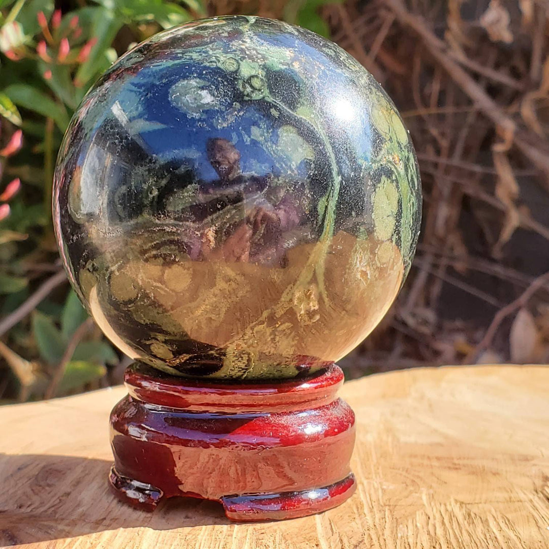 Polished Kambaba Jasper Sphere, The Life Coach Stone, Kambaba Jasper Orb - SOUTHBAYSALTS 