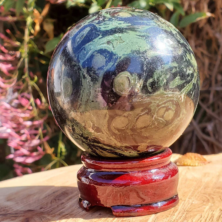 Polished Kambaba Jasper Sphere, The Life Coach Stone, Kambaba Jasper Orb - SOUTHBAYSALTS 