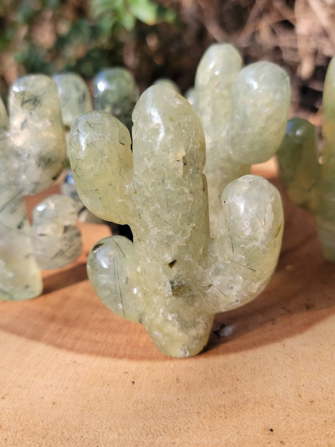 Prehnite Cactus with Epidote, Polished Prehnite, The Healers Healing Stone - SOUTHBAYSALTS 