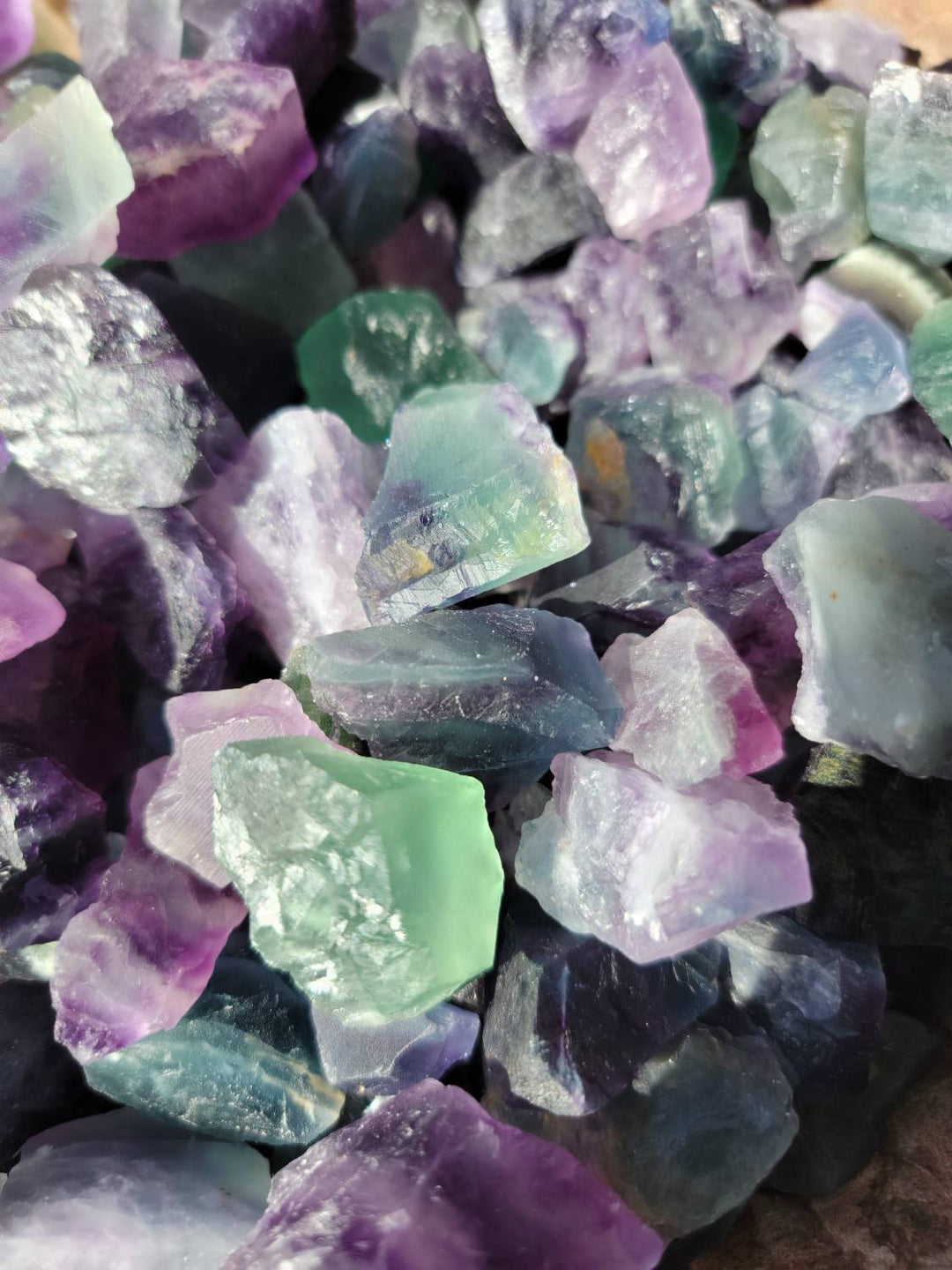 Raw Fluorite Pieces, Pocket-size Raw Fluorite,  Focus and Clarity Carry Arounds - SOUTHBAYSALTS 