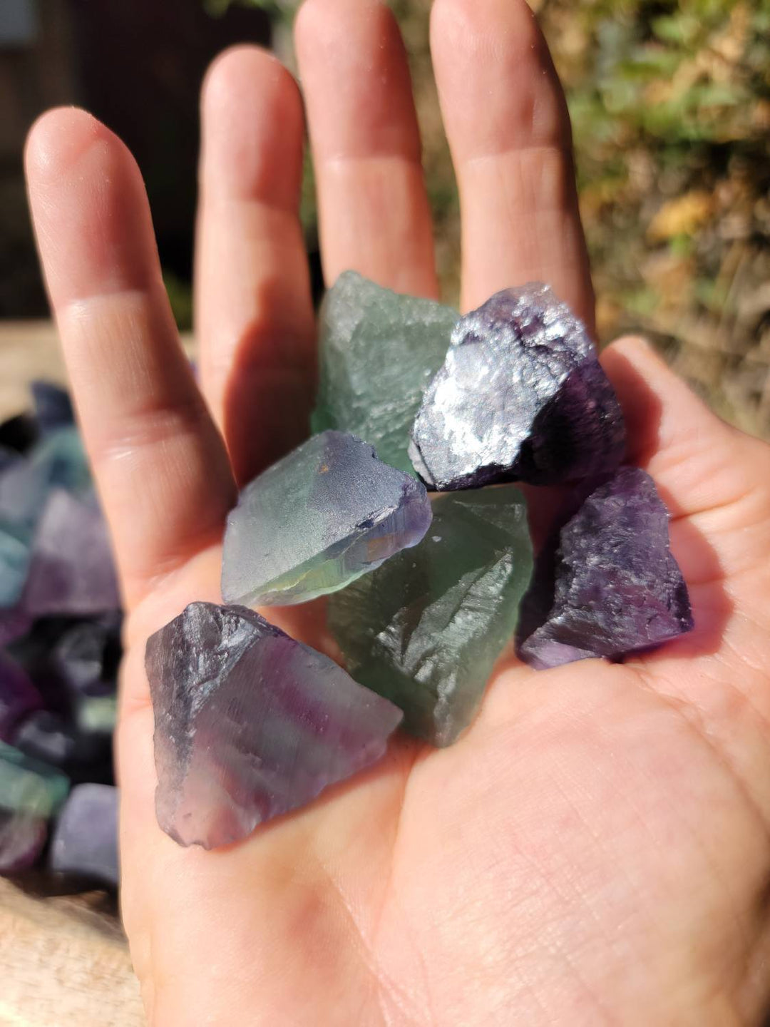 Raw Fluorite Pieces, Pocket-size Raw Fluorite,  Focus and Clarity Carry Arounds - SOUTHBAYSALTS 