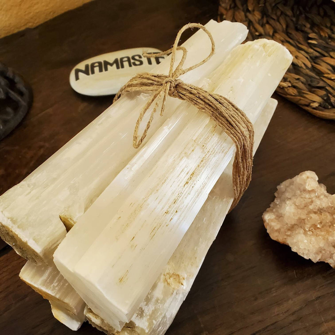 Selenite Gridding Stumps, Raw Selenite Stumps to put in corners of your Sanctuary, House, Property or Studio for Constant Energy Cleansing - SOUTHBAYSALTS 