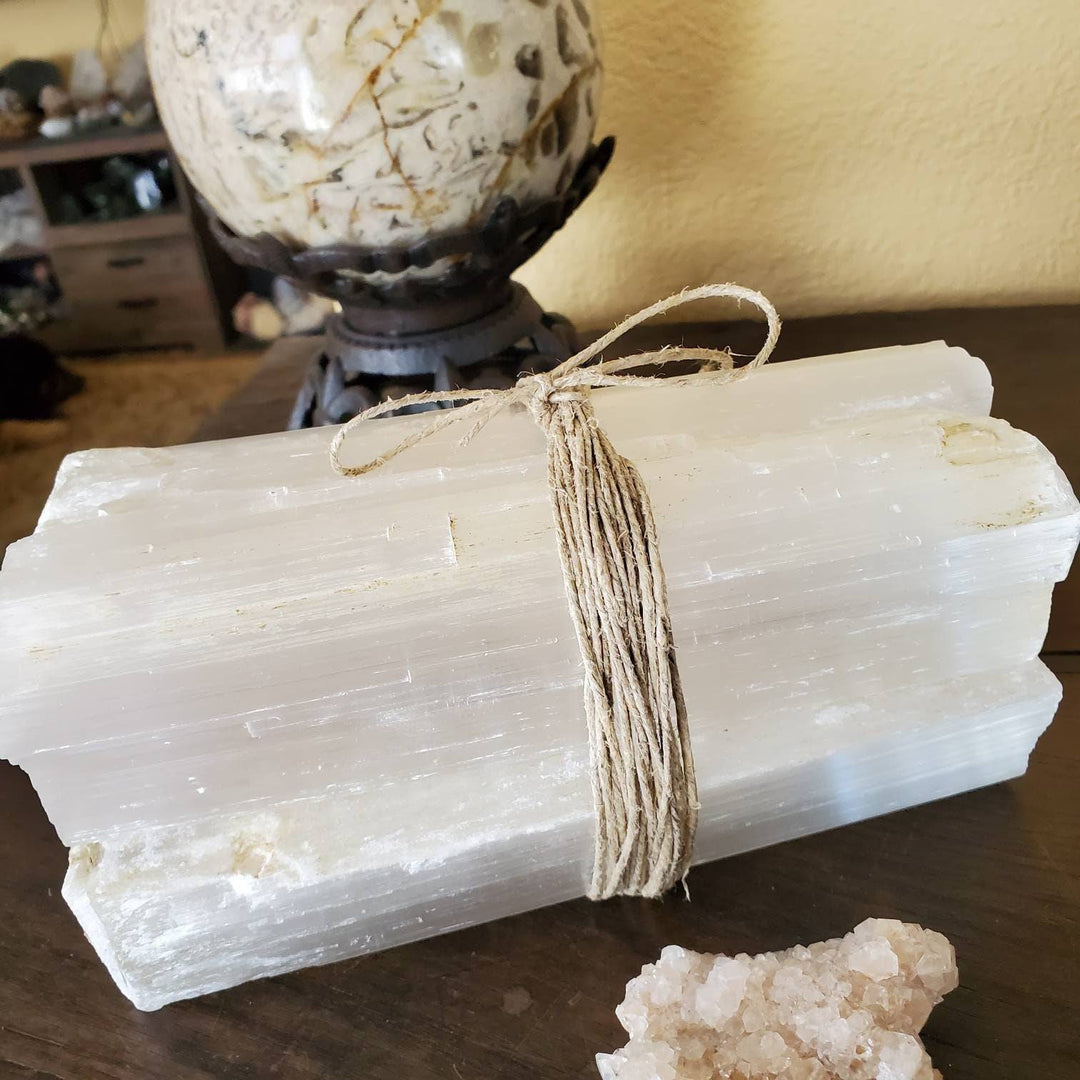 Selenite Gridding Stumps, Raw Selenite Stumps to put in corners of your Sanctuary, House, Property or Studio for Constant Energy Cleansing - SOUTHBAYSALTS 