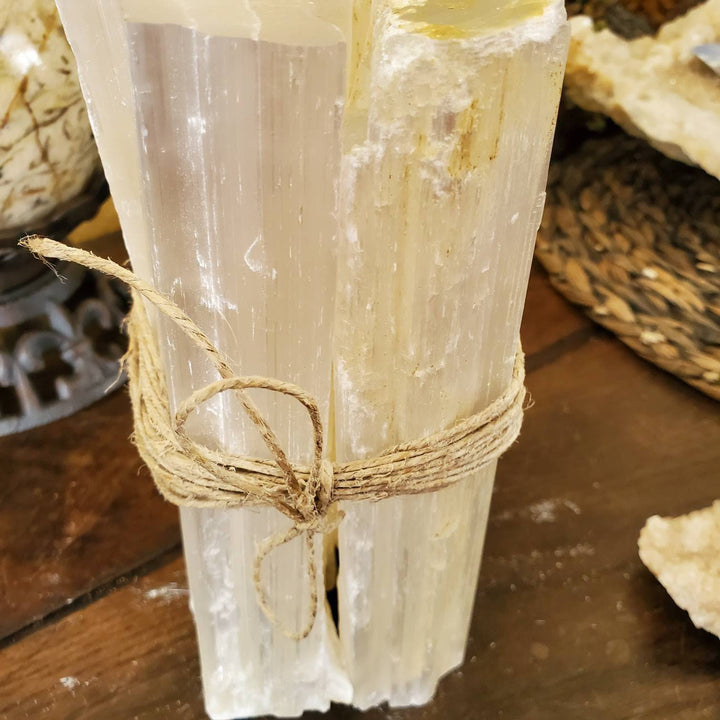 Selenite Gridding Stumps, Raw Selenite Stumps to put in corners of your Sanctuary, House, Property or Studio for Constant Energy Cleansing - SOUTHBAYSALTS 