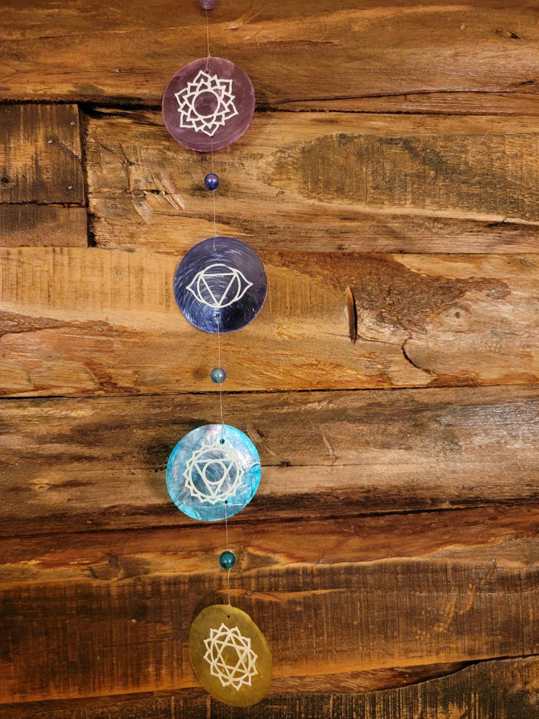 Shell Wall Hanging, Chakra Painted Shell Wall Hanging - SOUTHBAYSALTS 