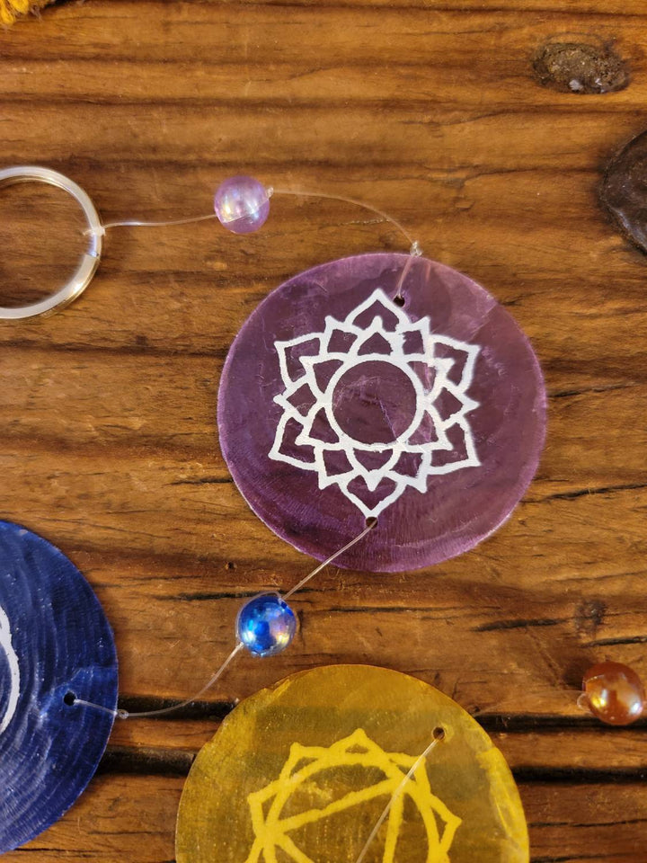 Shell Wall Hanging, Chakra Painted Shell Wall Hanging - SOUTHBAYSALTS 