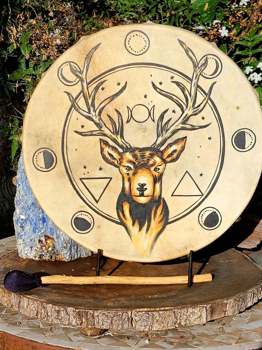 Stag Moon Phase Drum—Where Art Meets Harmony - SOUTHBAYSALTS 