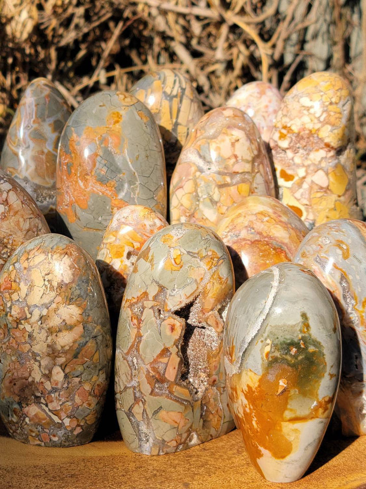 Ibis Jasper Freeforms, Brecciated Polished Jasper Freeforms, Stone of Relaxation and Acceptance - SOUTHBAYSALTS 